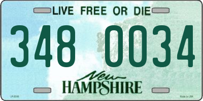 NH license plate 3480034