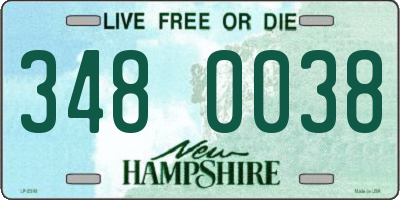 NH license plate 3480038