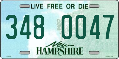 NH license plate 3480047