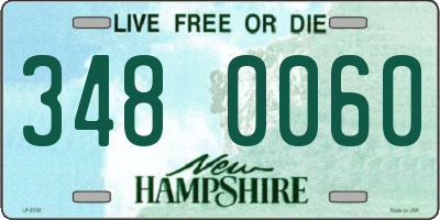 NH license plate 3480060