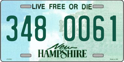 NH license plate 3480061