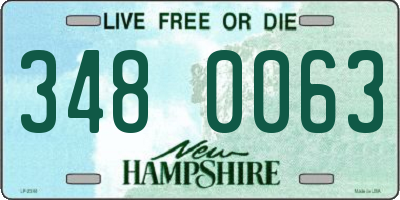 NH license plate 3480063