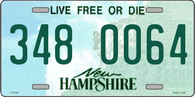 NH license plate 3480064