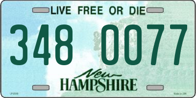 NH license plate 3480077