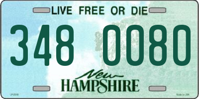 NH license plate 3480080