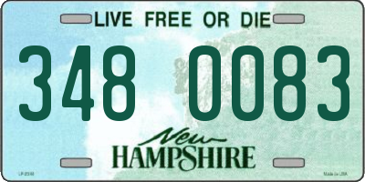 NH license plate 3480083