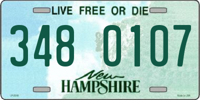 NH license plate 3480107