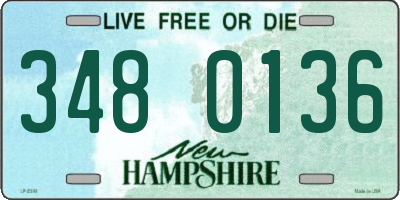 NH license plate 3480136