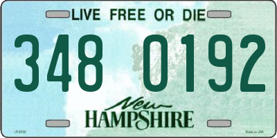 NH license plate 3480192