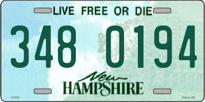NH license plate 3480194