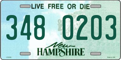 NH license plate 3480203