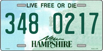 NH license plate 3480217