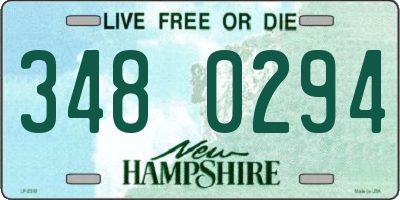 NH license plate 3480294
