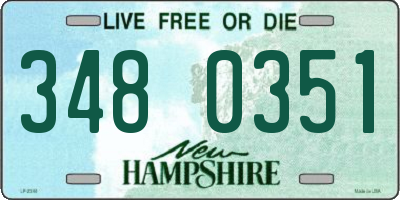 NH license plate 3480351