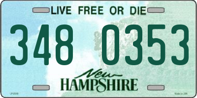 NH license plate 3480353