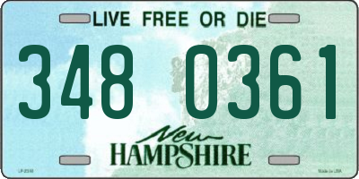 NH license plate 3480361