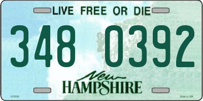 NH license plate 3480392
