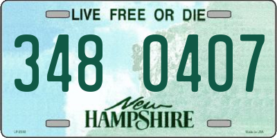 NH license plate 3480407