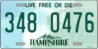 NH license plate 3480476