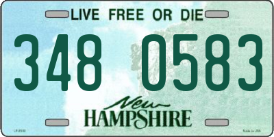 NH license plate 3480583