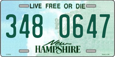 NH license plate 3480647