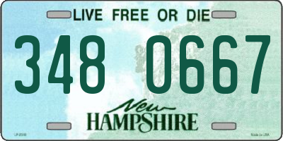 NH license plate 3480667