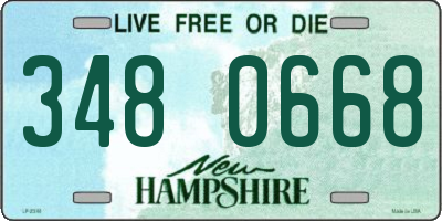 NH license plate 3480668