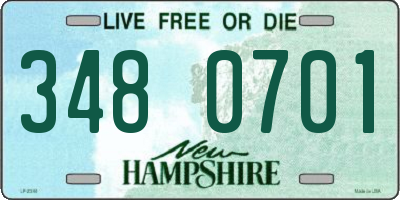 NH license plate 3480701