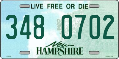 NH license plate 3480702