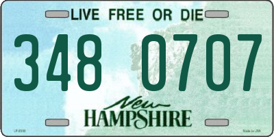 NH license plate 3480707