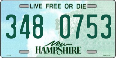 NH license plate 3480753