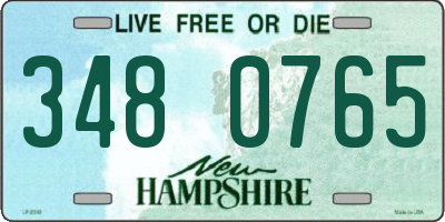 NH license plate 3480765