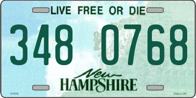 NH license plate 3480768