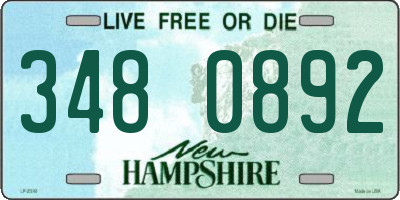 NH license plate 3480892
