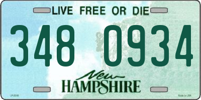 NH license plate 3480934