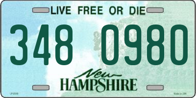 NH license plate 3480980