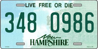 NH license plate 3480986