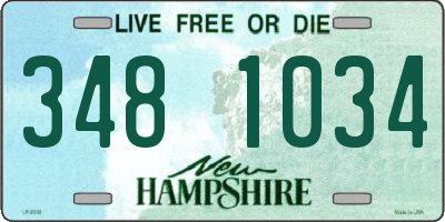 NH license plate 3481034