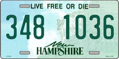 NH license plate 3481036