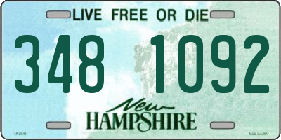 NH license plate 3481092