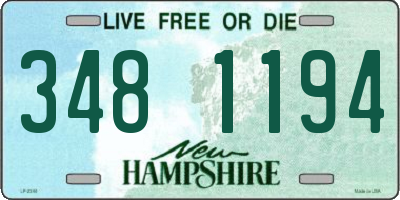 NH license plate 3481194