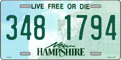 NH license plate 3481794
