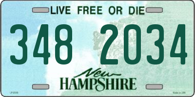 NH license plate 3482034