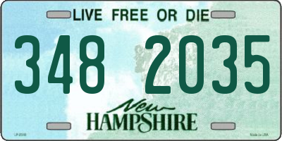 NH license plate 3482035