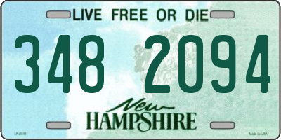 NH license plate 3482094