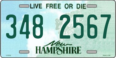 NH license plate 3482567