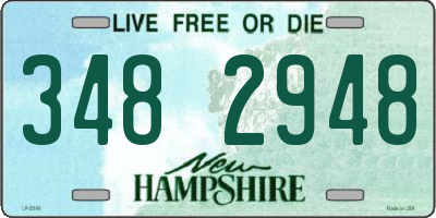 NH license plate 3482948
