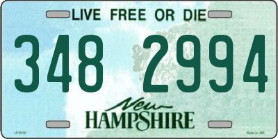 NH license plate 3482994