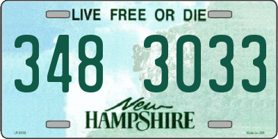 NH license plate 3483033
