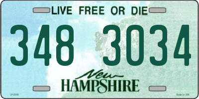 NH license plate 3483034